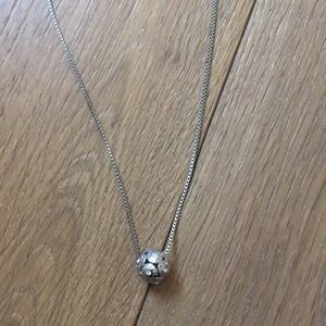 Henri Bender Silver ball pendant necklace